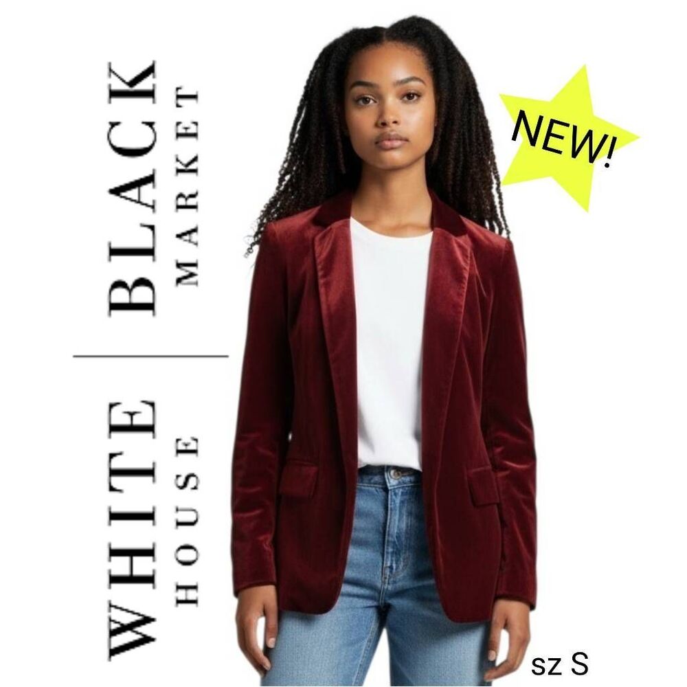 White House Black Market NEW Red Velvet 3 Season Blazer Jacket Coat